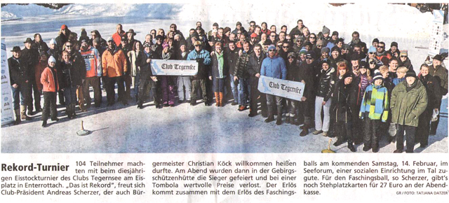 Artikel Tegernseer Zeitung, vom 10.02.2015